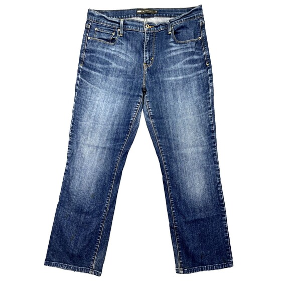 Levi's 505 Jeans Women's‎ 12M Blue Dark Wash Straight Leg Jeans - Picture 1 of 16